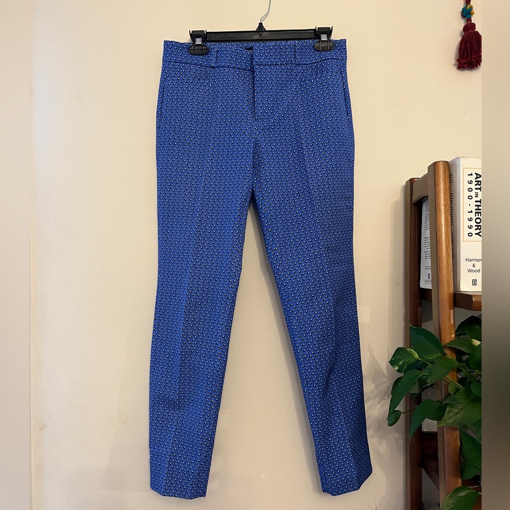 Banana Republic Sloan Blue Geometric Dress Pants Size 4